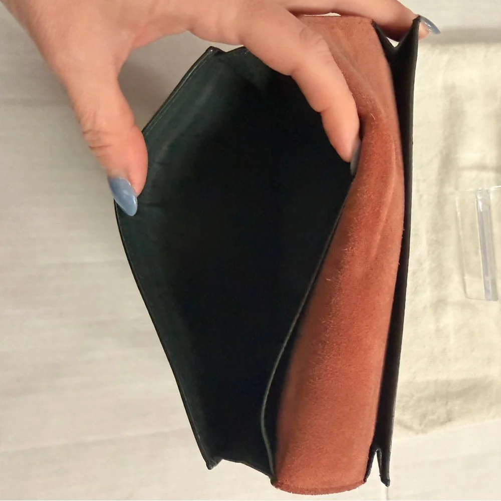 Celine Large Multifunction Leather Wallet in Rich Pink With Green Strap - Picture 5 of 10